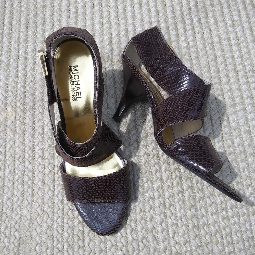 Michael Kors Leather Heeled Dress Sandals Sz 7.5